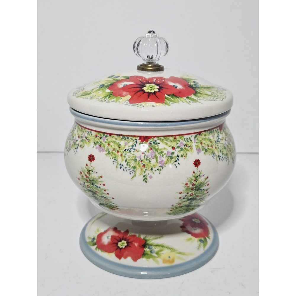 The Pioneer Woman Holiday Cheer Pedestal Candy Dish Christmas Canister Jar
